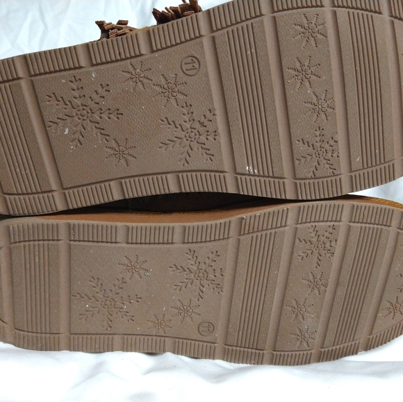 RJ's Fuzzies Fringed Leather Suede Boot Brown 11 - Picture 6 of 7